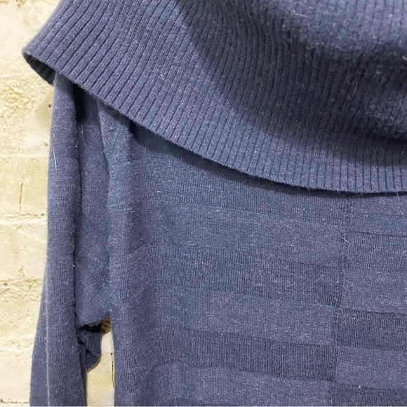 Calvin Klein Navy Blue Merino Wool Alpaca Blend Cowl Neck Sweater - Picture 2 of 5